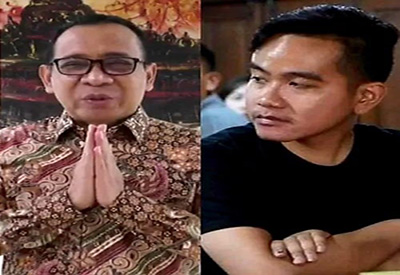 Foto Kolase Pratikno dan Gibran/Tribunepos.com