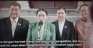 PM Thailand Paetongtarn Shinawatra buka suara soal keputusan Mahkamah Konstitusi membekukan kewenangannya sebagai pemimpin eksekutif negara pada Selasa (1/7). (Tangkapan TV CNN Indonesia)