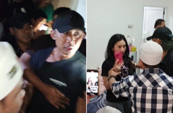 Suasana penggrebekan eks Sekwan DPRD OKU Selatan berinisial JA yang berada di indekos yang ada di Jalan Gotong Royong, Kelurahan Demang Lebar Kecamatan IB I, Palembang, Senin (23/6/2025). ( Sumselupdate.com) ‎‎