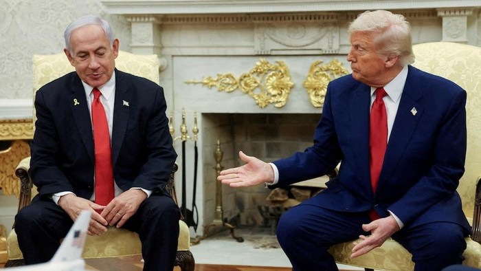 Foto: Trump dan Netanyahu (detiknews.com/REUTERS/Kevin Mohatt/File Photo Purchase Licensing Rights).