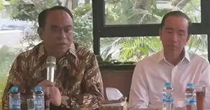 Ketua Umum Projo, Budi Arie Setiadi dalam forum silaturahmi antara Presiden ke-7 RI Joko Widodo (Jokowi) dan para relawan dalam rangka bulan Kemerdekaan Republik Indonesia. (Foto: Inilah.com/Tangkapan layar)
